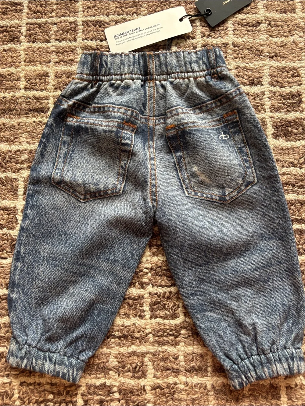 rag & bone Kids Distressed Dark Blue Denim Joggers